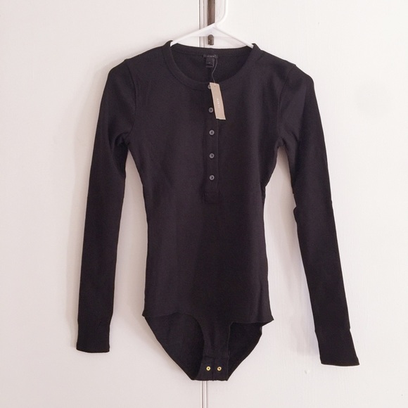 J. Crew Tops - Last One! NWT J.Crew Henley black basic bodysuit